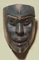 Máscara de rostro humano Kwakiutl, c.1875 (madera pintada)